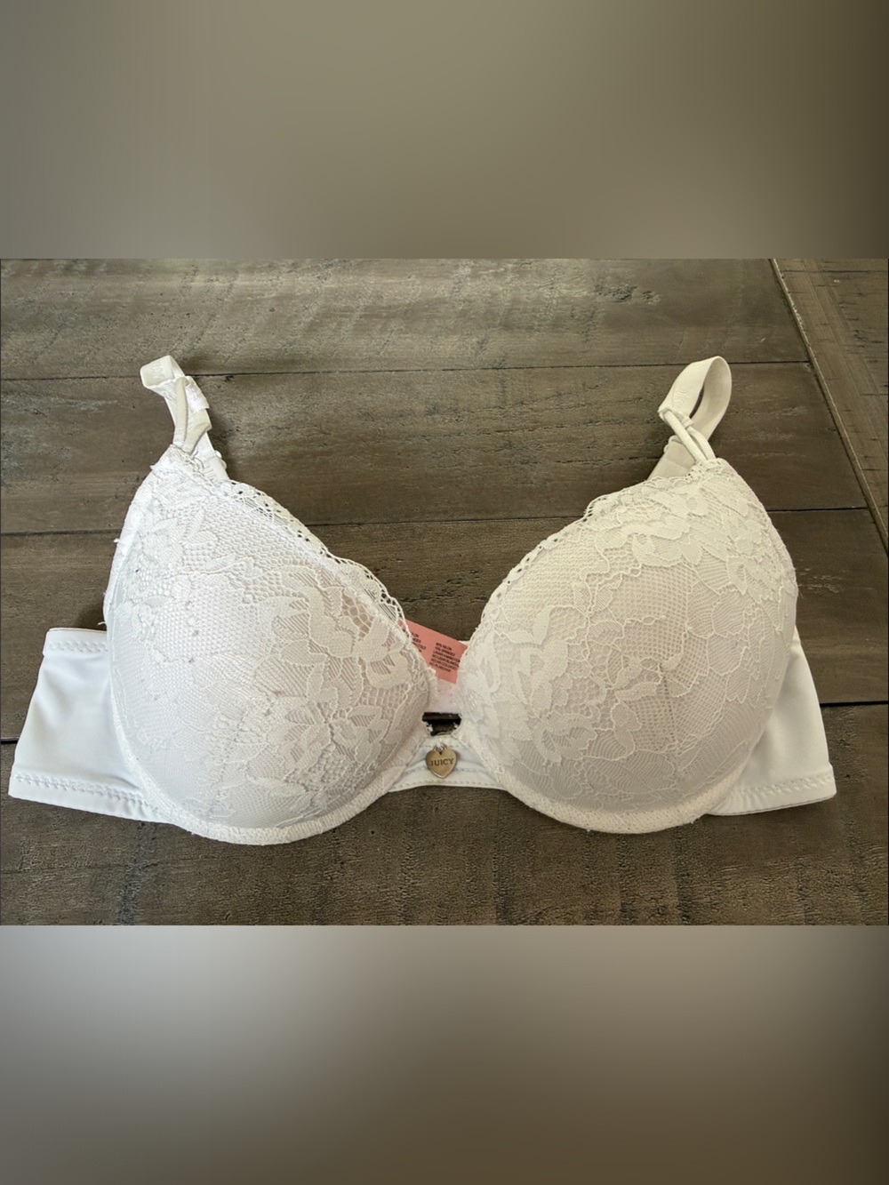 Juicy Couture White Lace Push-Up Bra
